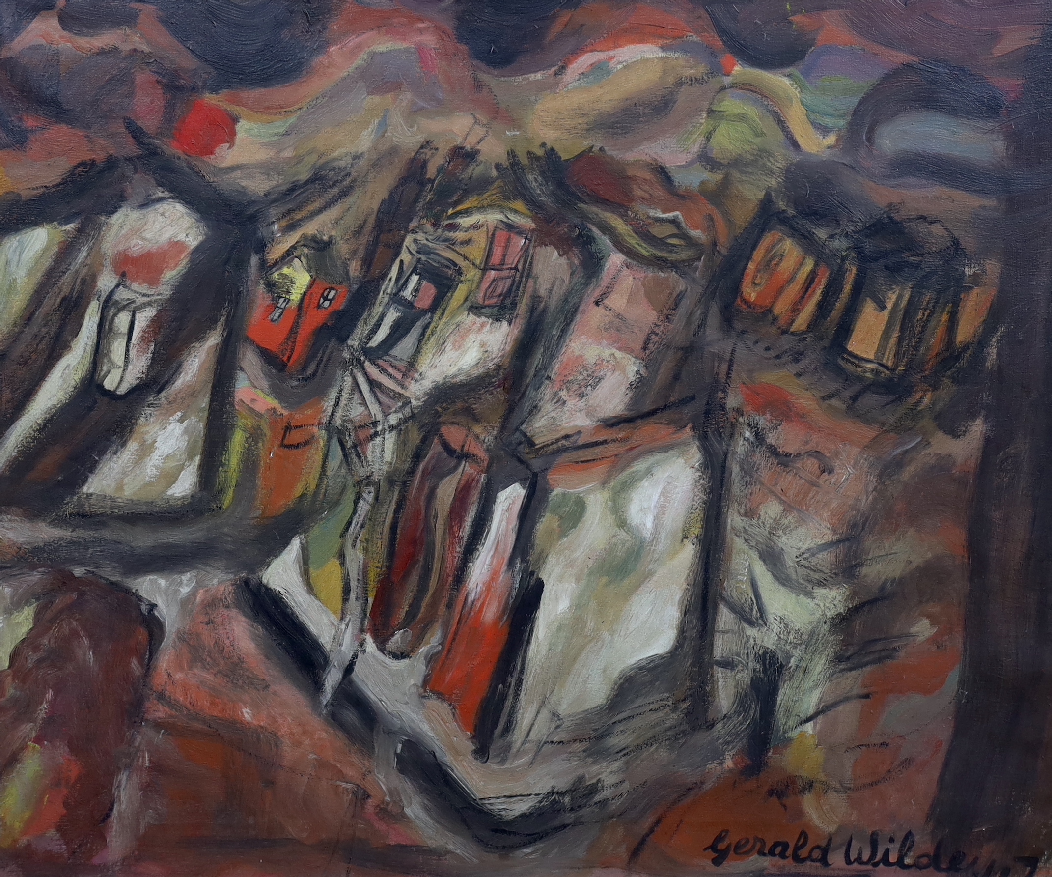 Gerald Wilde (1905-1986), ‘Street Scene (2)’, oil on canvas, 63 x 76cm